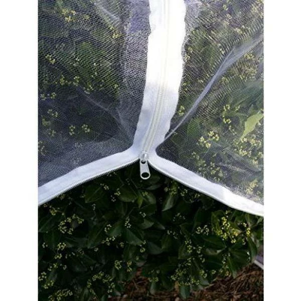 Agfabric 84 in. W x 72 in. H inGarden Insect Netting Plant Cover -Shape Bag with Zipper and Rope, Insect Barrier, White - Image 3