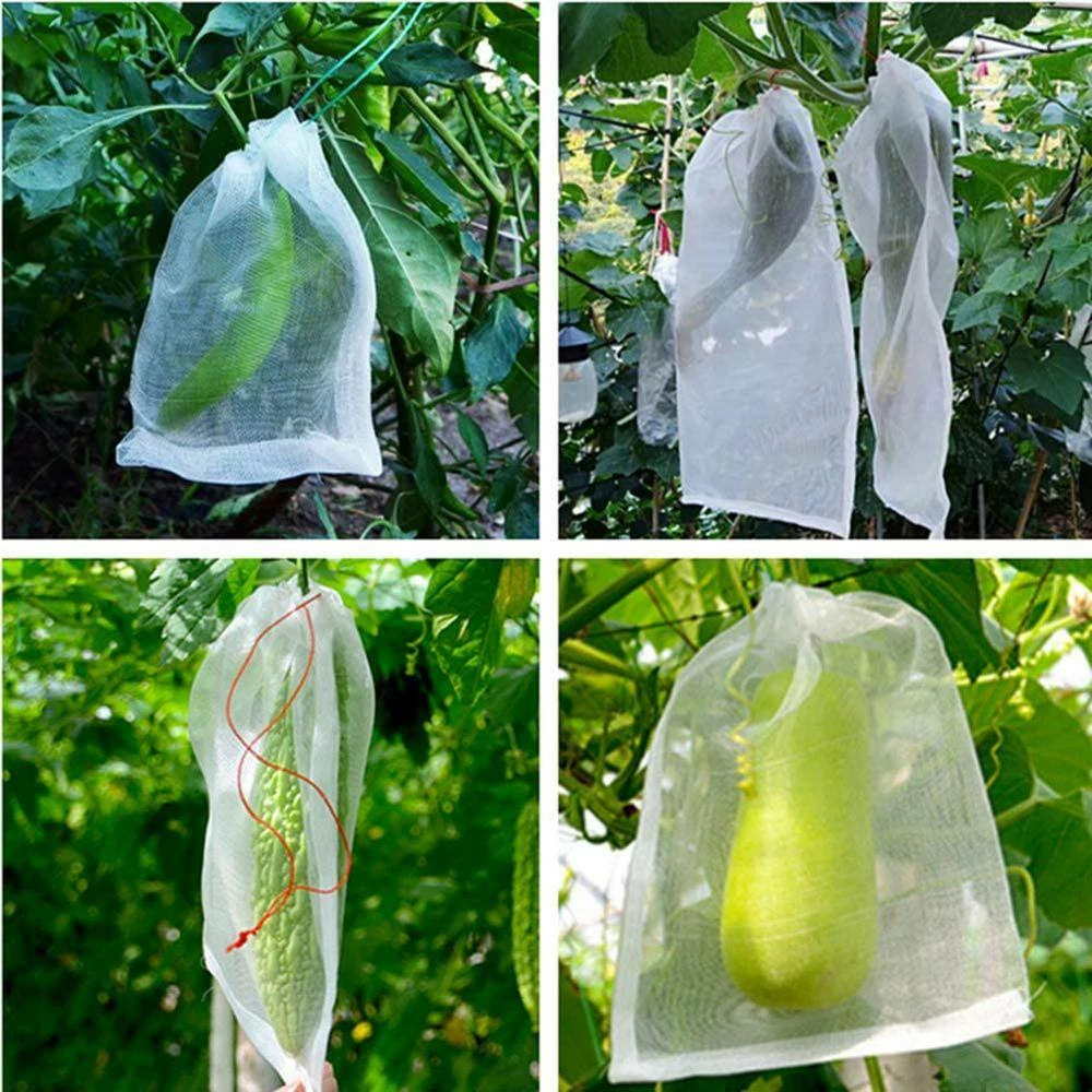 Agfabric 24 in. x 16 in. White Insects Birds Barrier Bags Garden Netting Bags Plant Cover for Plant and Fruits (Set of 5) - Image 3