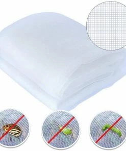 Agfabric 48 in. H x 55 in. W Bird Netting Insect Barrier Garden Plant Cover in-Shape Bag with Rope, White