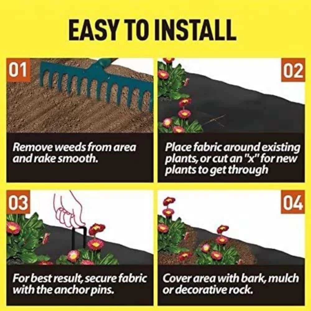Agfabric 6.5 ft. x 100 ft. Heavy-Duty PP Woven, Soil Erosion Control and UV Stabilized Plastic Weed Barrier - Image 6