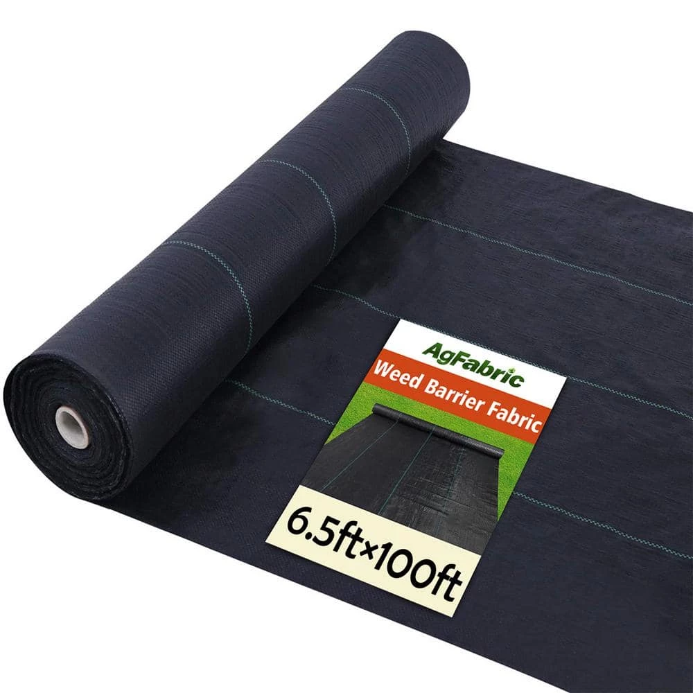 Agfabric 6.5 ft. x 100 ft. Heavy-Duty PP Woven, Soil Erosion Control and UV Stabilized Plastic Weed Barrier