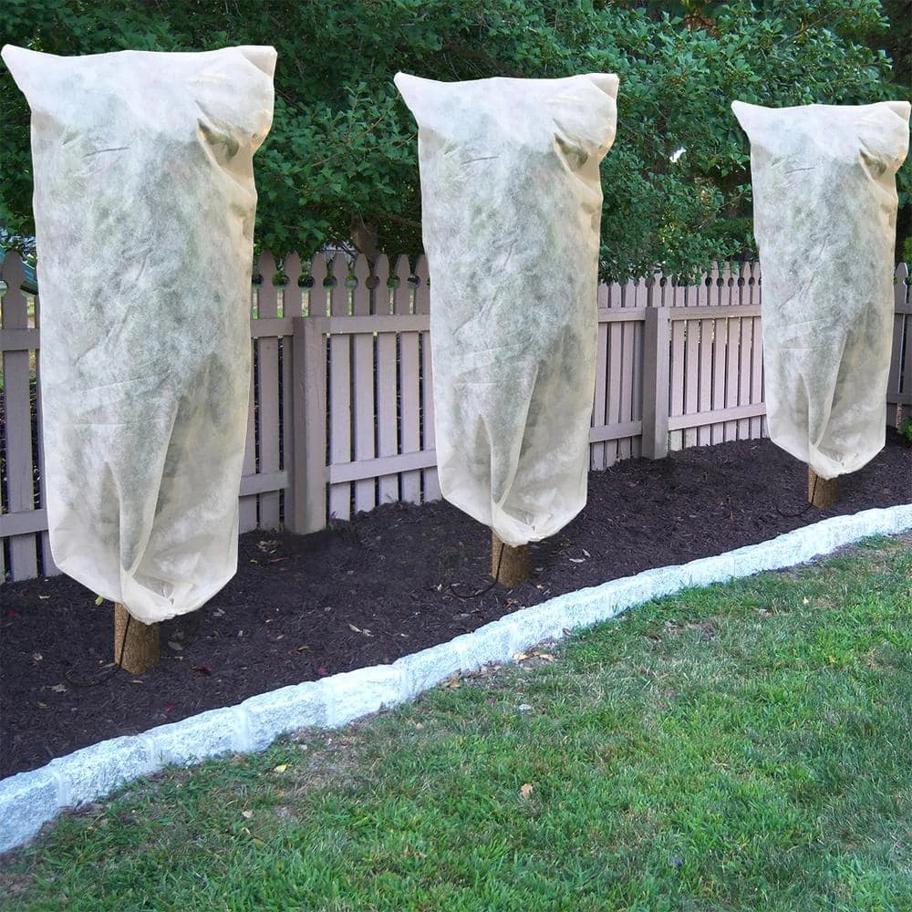 Agfabric 39 in. x 39 in. 0.9 oz. Reusable Plant Covers Frost Protection Bags for Season Extension and Winter Freeze Protection - Image 6