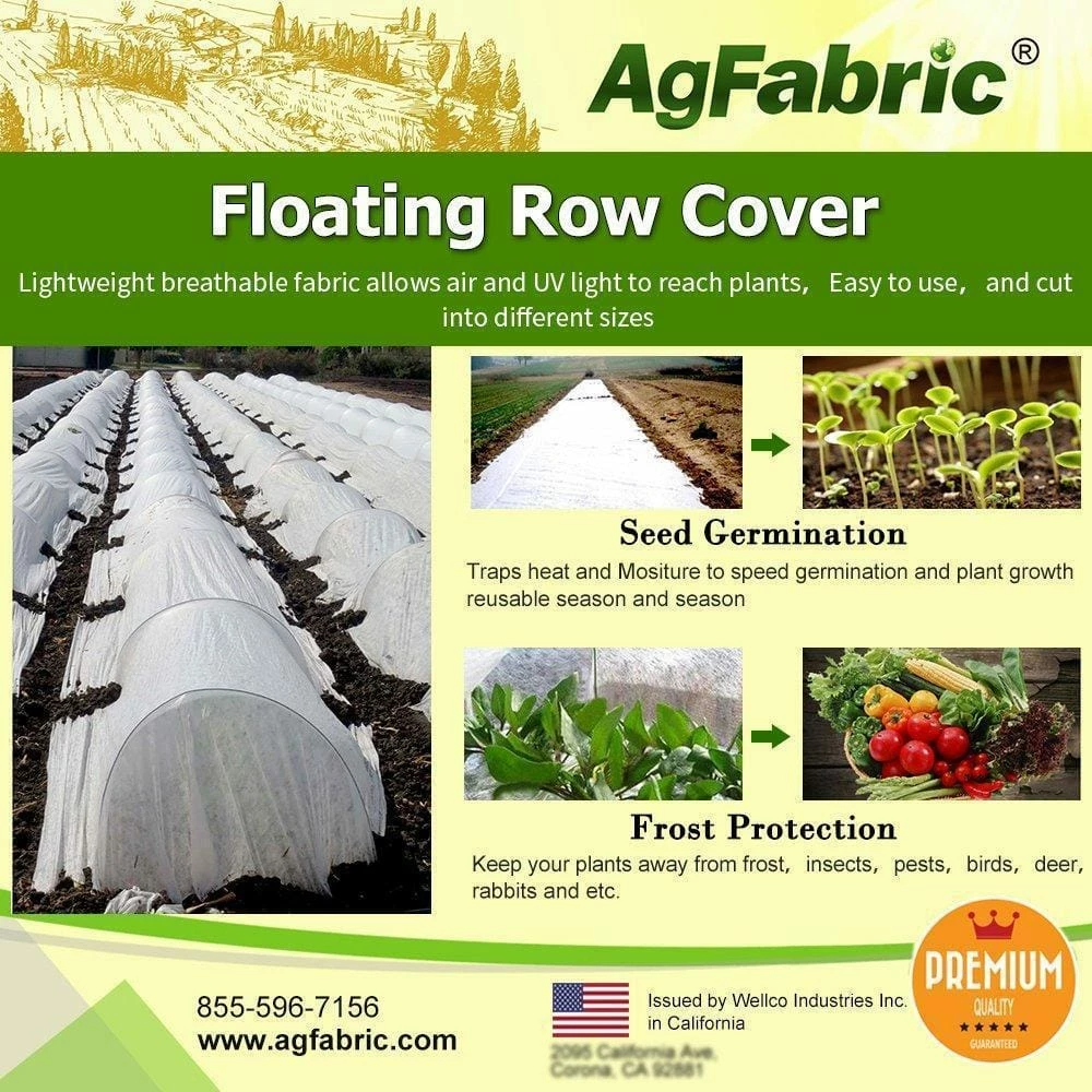 Agfabric 7 ft. x 25 ft. Frost Blanket for Vegetables and Plants Floating Row Covers Plant Covers Freeze Protection