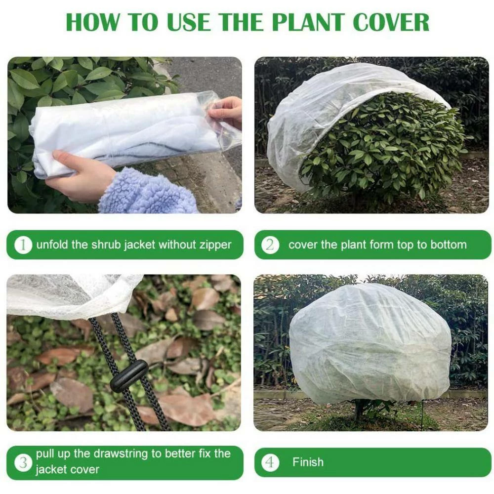 Agfabric 84 in. x 84 in. Shrub Jacket Rectangle Plant Cover with Zipper for Season Extension and Frost Protection, 0.9 oz. - Image 3
