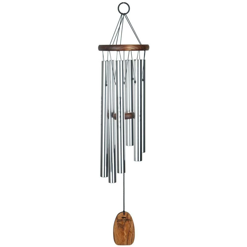 WOODSTOCK CHIMES Signature Collection, Affirmation Chime, 25 in. Virtues Silver Wind Chime AFVSB - Image 2