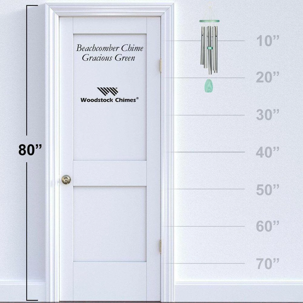 WOODSTOCK CHIMES Signature Collection, Woodstock Beachcomber Chime, 24 in. Silver Wind Chime - Image 4