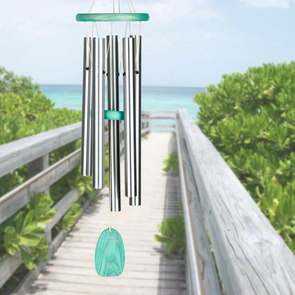 WOODSTOCK CHIMES Signature Collection, Woodstock Beachcomber Chime, 24 in. Silver Wind Chime - Image 7