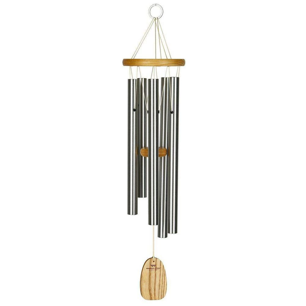 WOODSTOCK CHIMES Signature Collection, Chimes of Bali, 25 in. Silver Wind Chime BWS - Image 2