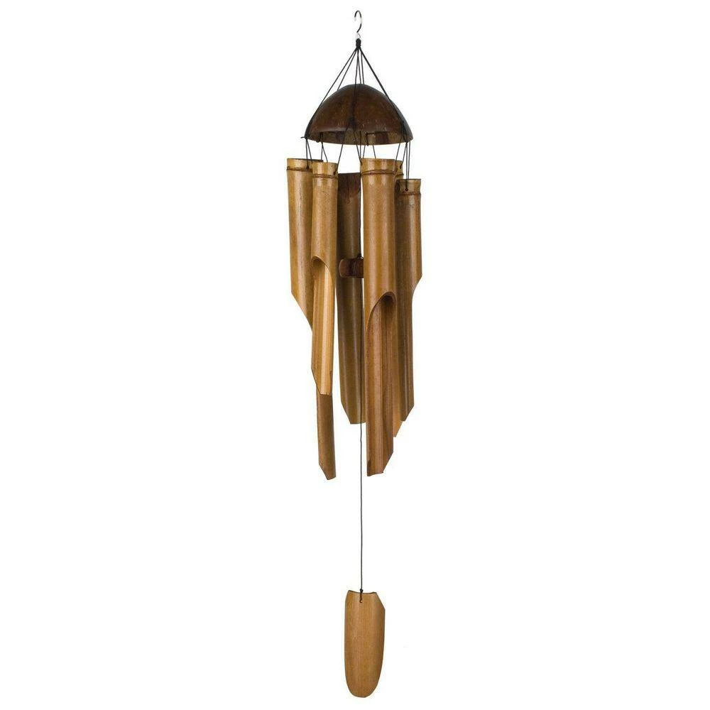 WOODSTOCK CHIMES Asli Arts Collection, Half Coconut Bamboo Chime, 36 in. Bamboo Wind Chime - Image 2