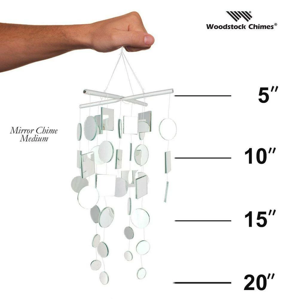 WOODSTOCK CHIMES Asli Arts Collection, Mirror Chime, Medium 20 in. Wind Chime C125 - Image 3