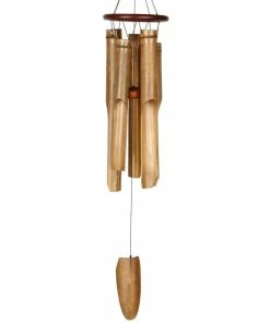 WOODSTOCK CHIMES Asli Arts Collection, Ring Bamboo Chime, Large 35 in. Cocoa Wind Chime C253