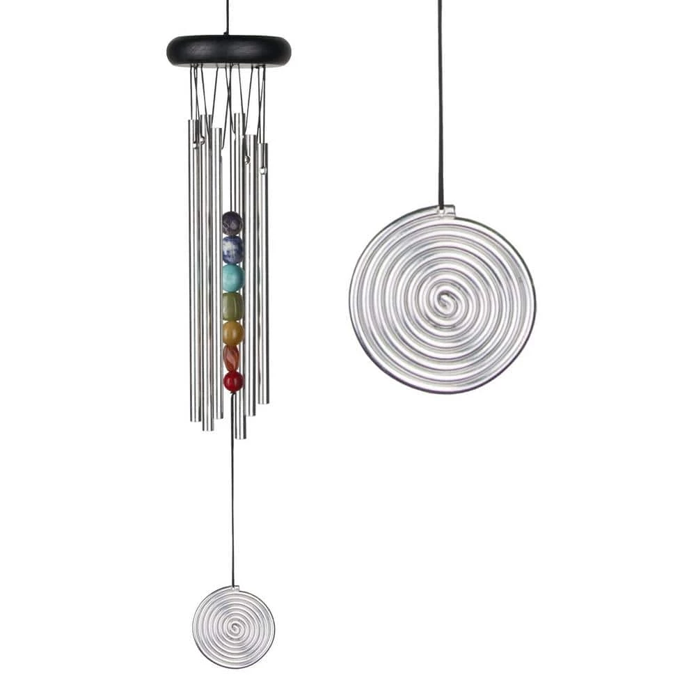 WOODSTOCK CHIMES Signature Collection, Woodstock Chakra Chime, 17 in. Silver Wind Chime CC7