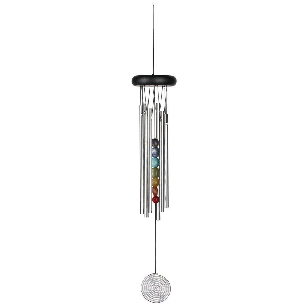 WOODSTOCK CHIMES Signature Collection, Woodstock Chakra Chime, 17 in. Silver Wind Chime CC7 - Image 2