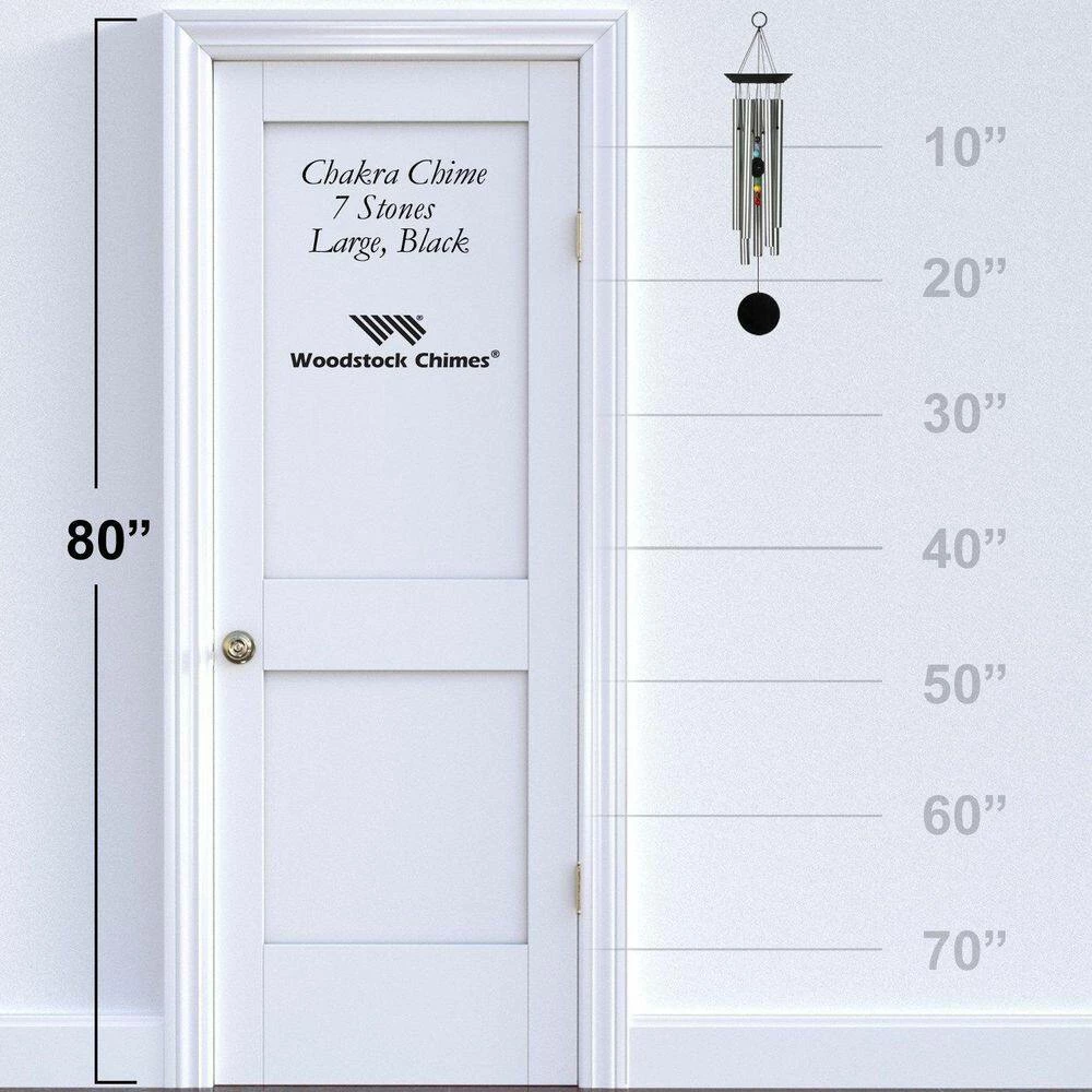 WOODSTOCK CHIMES Signature Collection, Woodstock Chakra Chime, 24 in. Black Wind Chime CC7L - Image 4