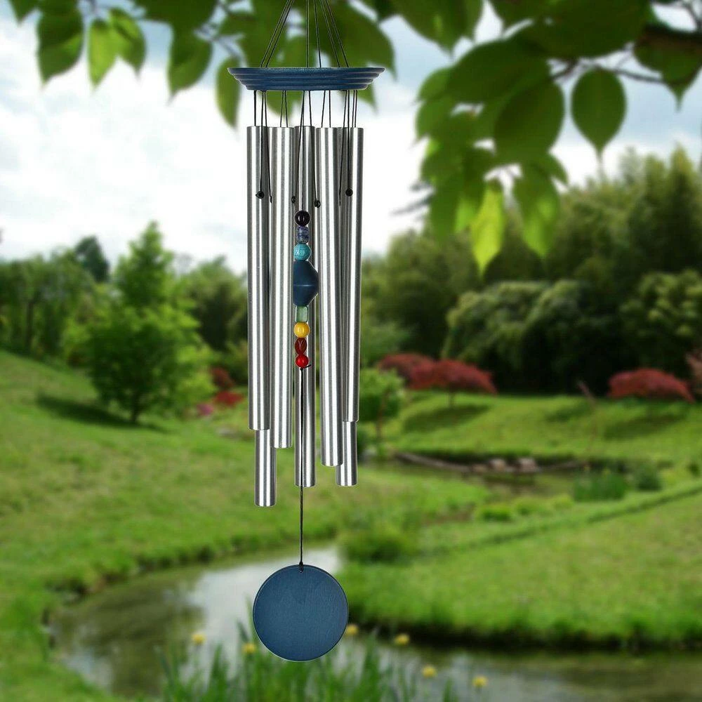 WOODSTOCK CHIMES Signature Collection, Woodstock Chakra Chime, 24 in. Blue Wind Chime - Image 7