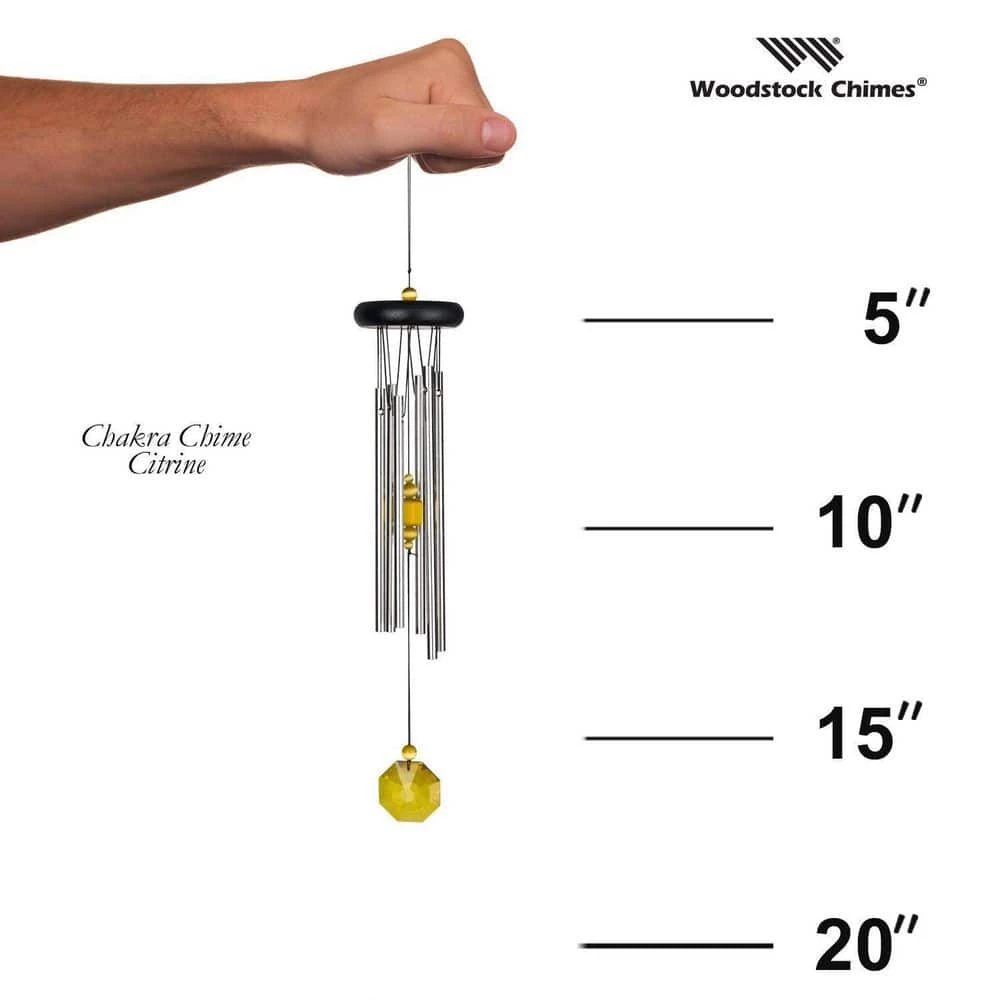 WOODSTOCK CHIMES Signature Collection, Woodstock Chakra Chime, 17 in. Citrine Wind Chime CCCI - Image 3