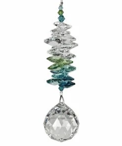 Woodstock Chimes Woodstock Rainbow Makers Collection, Crystal Grand Cascade, 4.5 in. Green Crystal Suncatcher CCGG