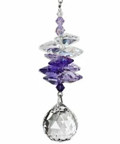 WOODSTOCK CHIMES Woodstock Rainbow Makers Collection, Crystal Sunrise Cascade, 3 in. Purple Crystal Suncatcher CCSU