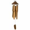 WOODSTOCK CHIMES Asli Arts Collection, Woven Hat Bamboo Chime, 34 in. Wind Chime CHT339