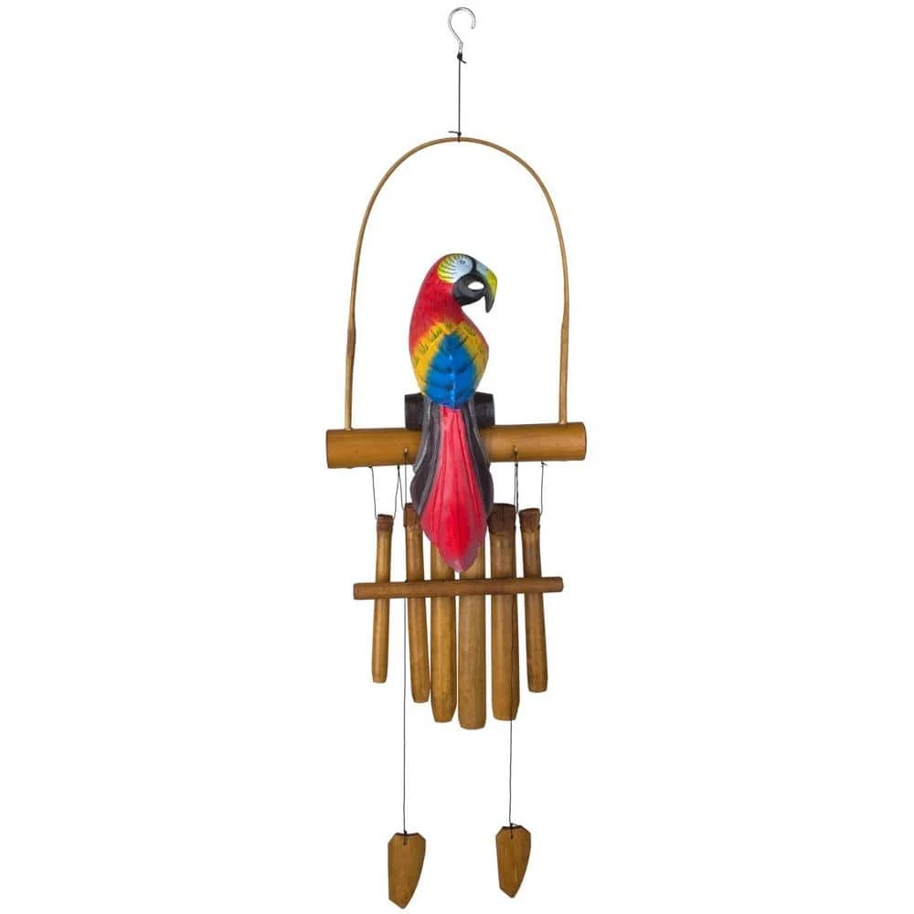 WOODSTOCK CHIMES Asli Arts Collection, Parrot Bamboo Chime, 36 in. Wind Chime CPA437 - Image 2