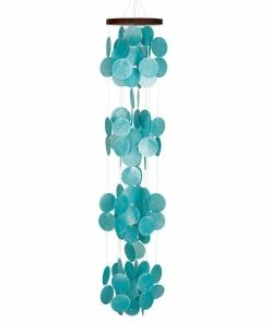 WOODSTOCK CHIMES Asli Arts Collection, Capiz Waterfall, 40 in. Azure Wind Chime