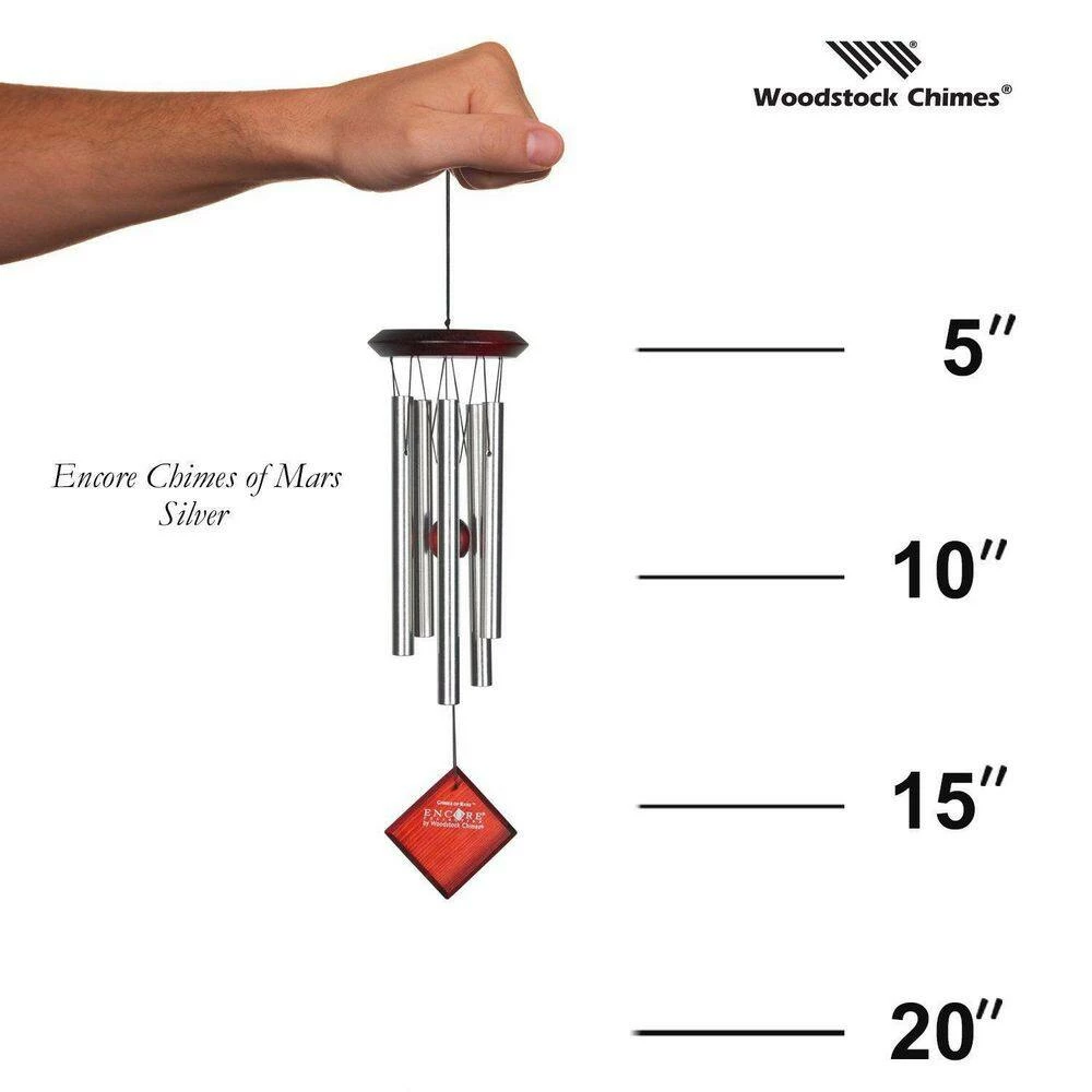 WOODSTOCK CHIMES Encore Collection, Chimes of Mars, 17 in. Silver Wind Chime DCS17 - Image 4