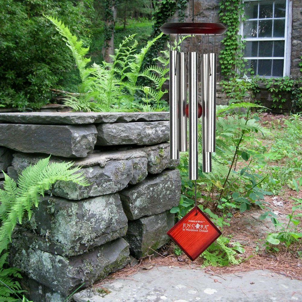 WOODSTOCK CHIMES Encore Collection, Chimes of Mars, 17 in. Silver Wind Chime DCS17 - Image 7