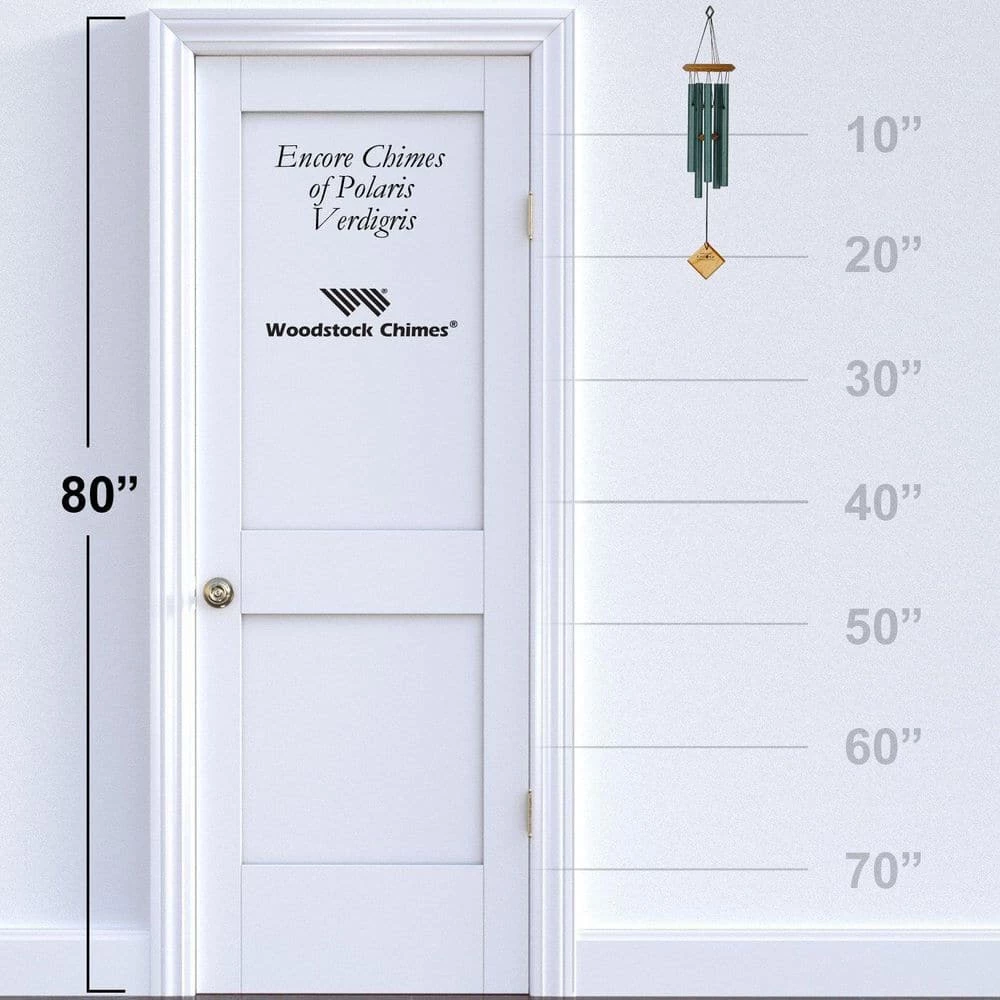 WOODSTOCK CHIMES Encore Collection, Chimes of Polaris, 22 in. Verdigris Wind Chime DCV22 - Image 4