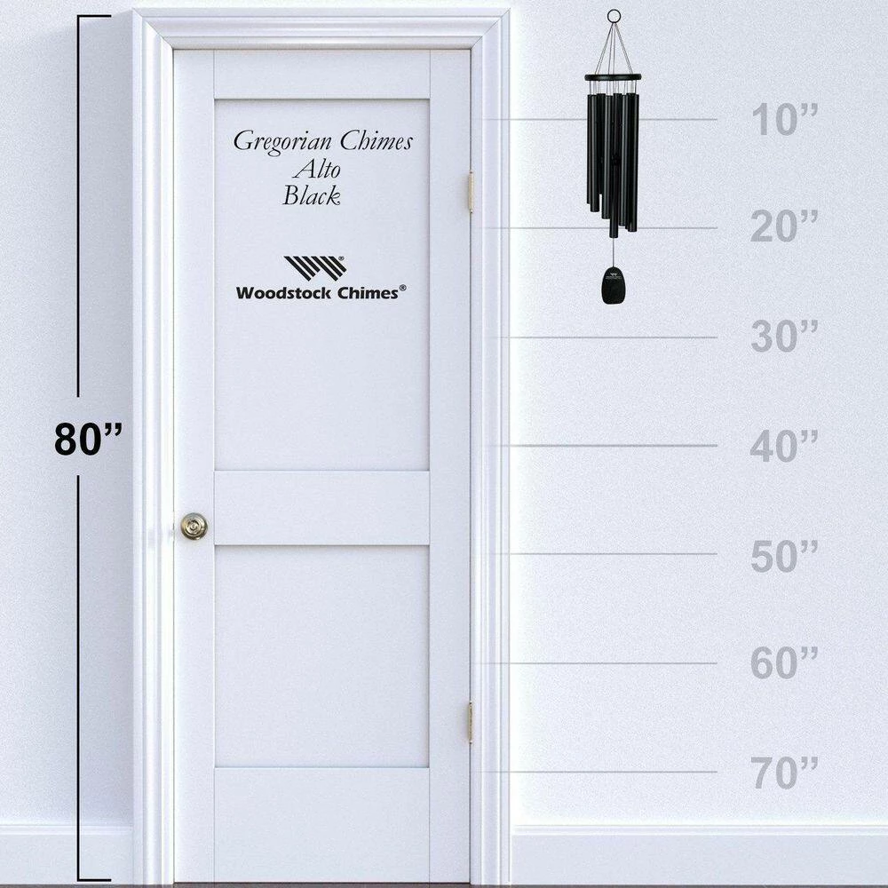 WOODSTOCK CHIMES Signature Gregorian Chimes, Alto 27 in. Black Wind Chime GABB - Image 4