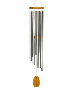 WOODSTOCK CHIMES Signature Gregorian Chimes, Baritone 56 in. Silver Wind Chime GBS