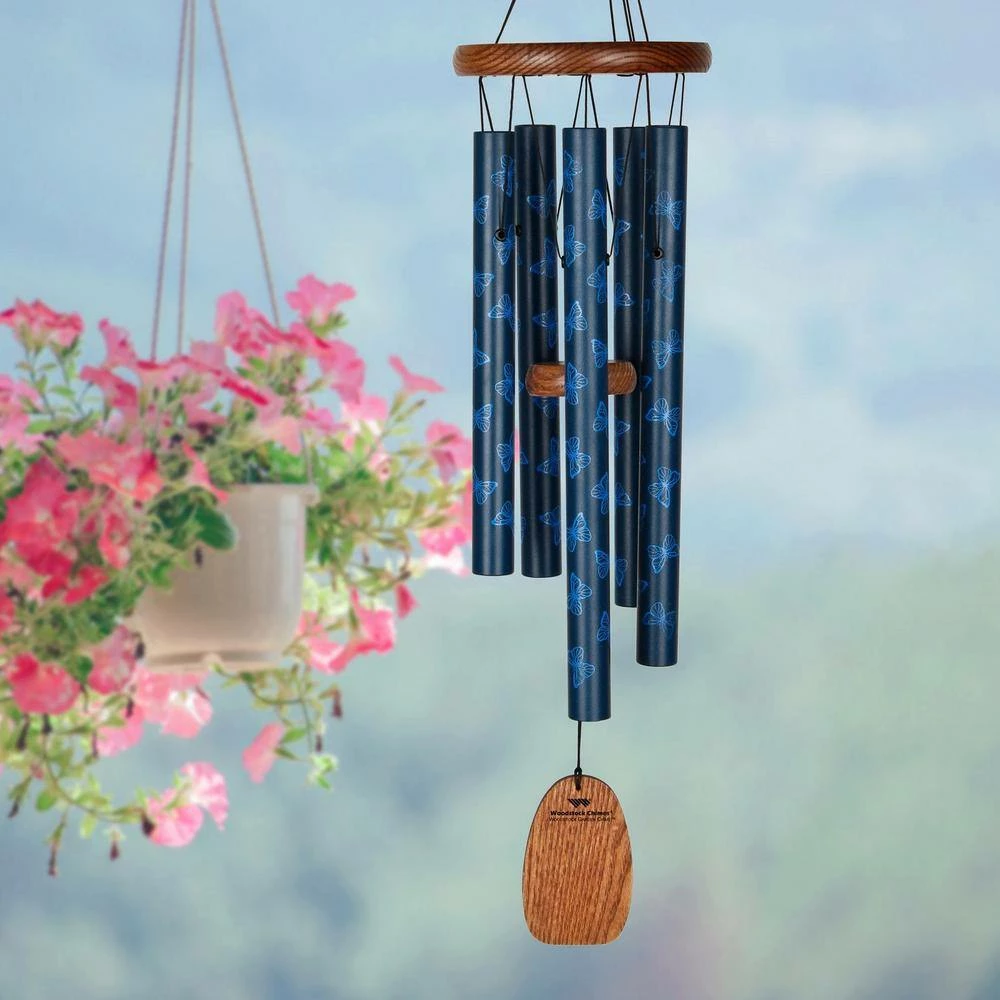 WOODSTOCK CHIMES Signature Woodstock Garden Chime 24 in. Butterfly Blue Wind Chime GCB - Image 6