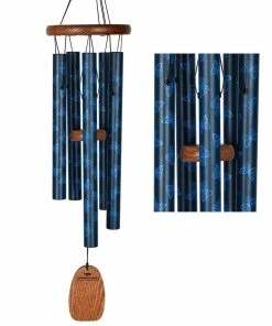 WOODSTOCK CHIMES Signature Woodstock Garden Chime 24 in. Butterfly Blue Wind Chime GCB
