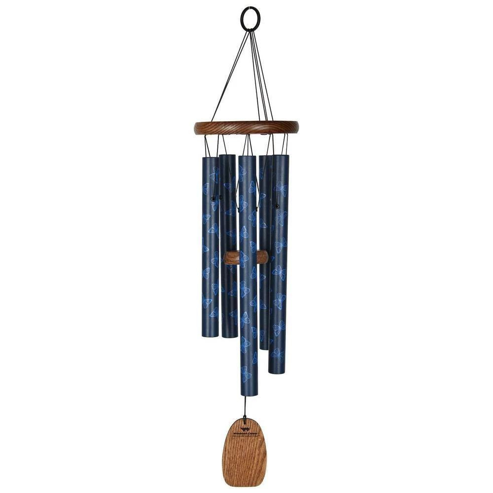 WOODSTOCK CHIMES Signature Woodstock Garden Chime 24 in. Butterfly Blue Wind Chime GCB - Image 2