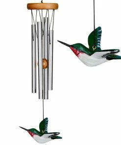 WOODSTOCK CHIMES Signature Collection, Woodstock Hummer Chime, 15 in. Silver Wind Chime HBRS