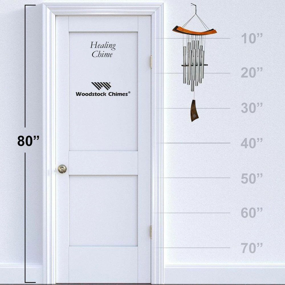 WOODSTOCK CHIMES Signature Collection, Woodstock Healing Chime, 34 in. Silver Wind Chime - Image 4