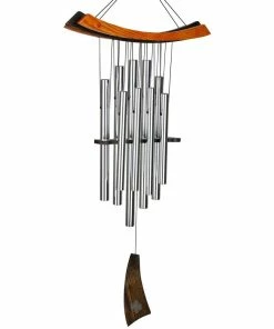 WOODSTOCK CHIMES Signature Collection, Woodstock Healing Chime, 34 in. Silver Wind Chime