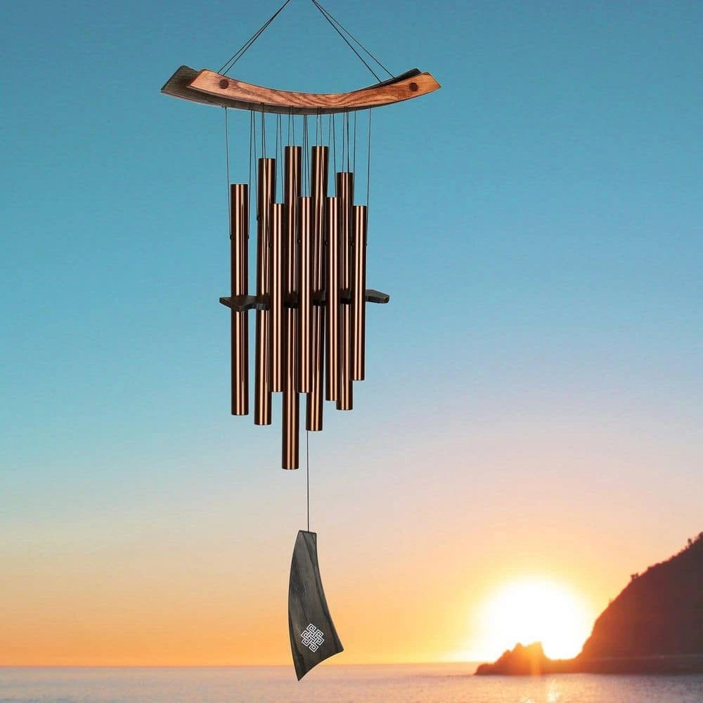 WOODSTOCK CHIMES Signature Collection, Woodstock Healing Chime, 34 in. Bronze Wind Chime HCBR - Image 7