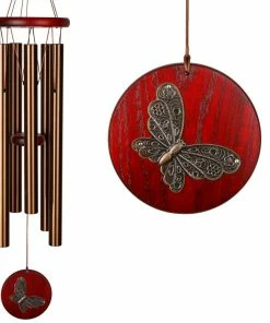 WOODSTOCK CHIMES Signature Collection, Woodstock Habitats Chime, 26 in. Bronze Butterfly Wind Chime HCBRB