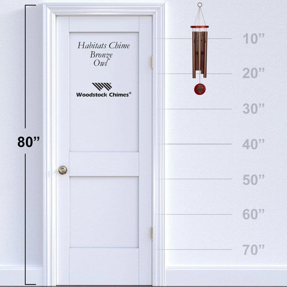 WOODSTOCK CHIMES Signature Collection, Woodstock Habitats Chime, 26 in. Bronze Owl Wind Chime HCBRO - Image 4