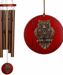 WOODSTOCK CHIMES Signature Collection, Woodstock Habitats Chime, 26 in. Bronze Owl Wind Chime HCBRO