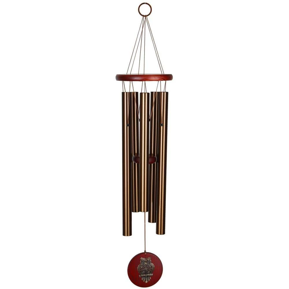 WOODSTOCK CHIMES Signature Collection, Woodstock Habitats Chime, 26 in. Bronze Owl Wind Chime HCBRO - Image 2