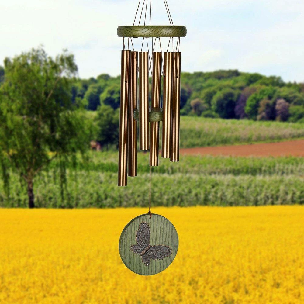 WOODSTOCK CHIMES Signature Collection, Woodstock Habitats Chime, 17 in. Green Butterfly Wind Chime HCGB - Image 7