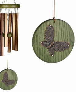 WOODSTOCK CHIMES Signature Collection, Woodstock Habitats Chime, 17 in. Green Butterfly Wind Chime HCGB