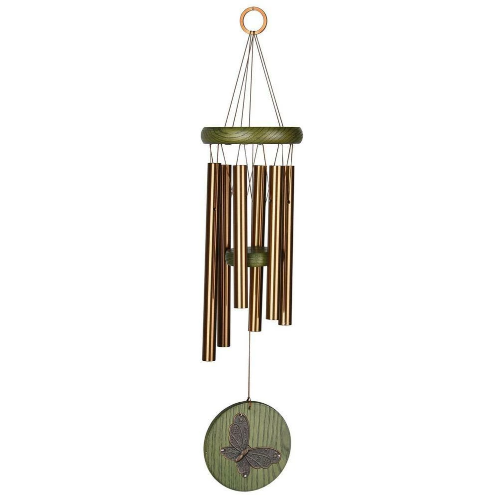 WOODSTOCK CHIMES Signature Collection, Woodstock Habitats Chime, 17 in. Green Butterfly Wind Chime HCGB - Image 2
