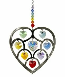 Woodstock Chimes Woodstock Rainbow Makers Collection, Heart of Hearts, 4.5 in. Chakra Crystal Suncatcher HHCH