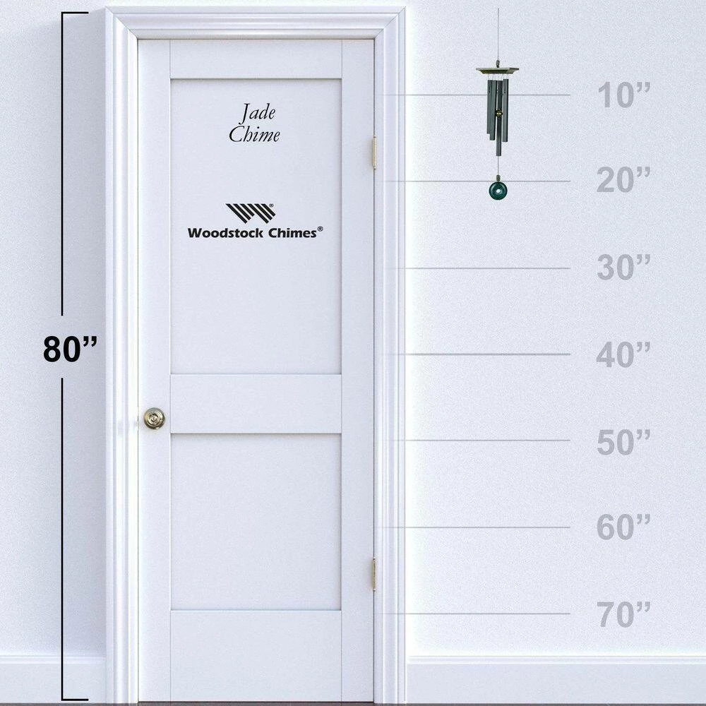 WOODSTOCK CHIMES Signature Collection, Woodstock Jade Chime, 22 in. Green Wind Chime JC - Image 4