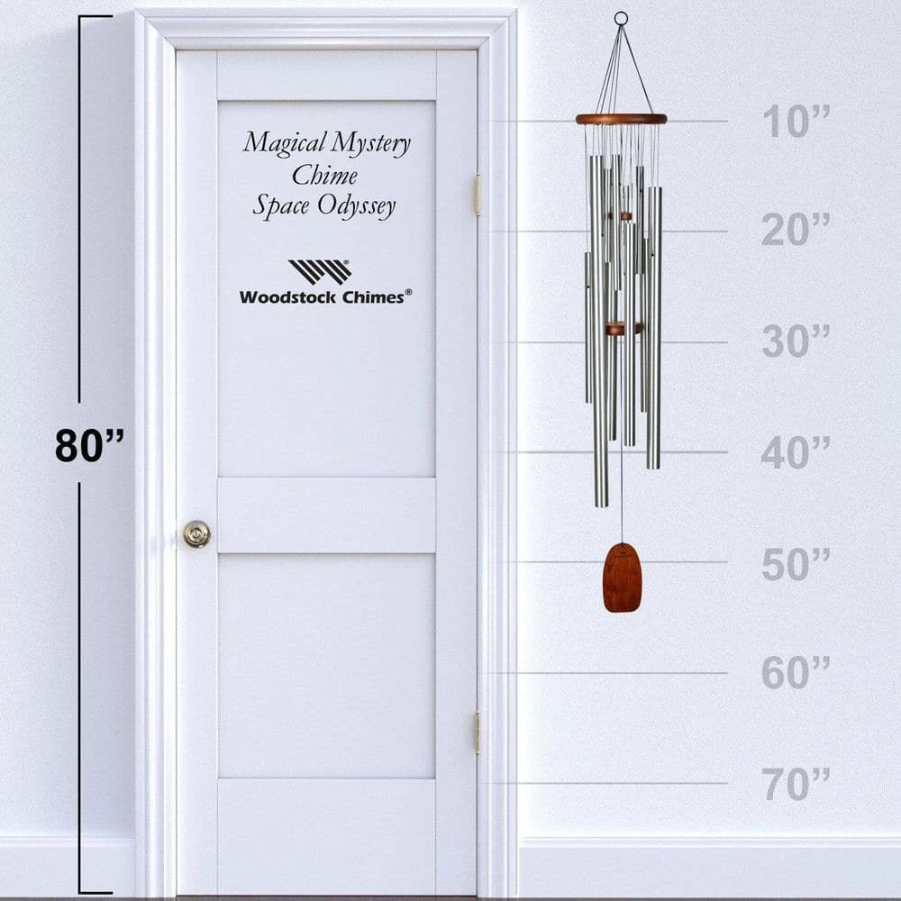 WOODSTOCK CHIMES Signature Collection, Magical Mystery Chimes, 55 in. Space Odyssey Silver Wind Chime MMSO - Image 4