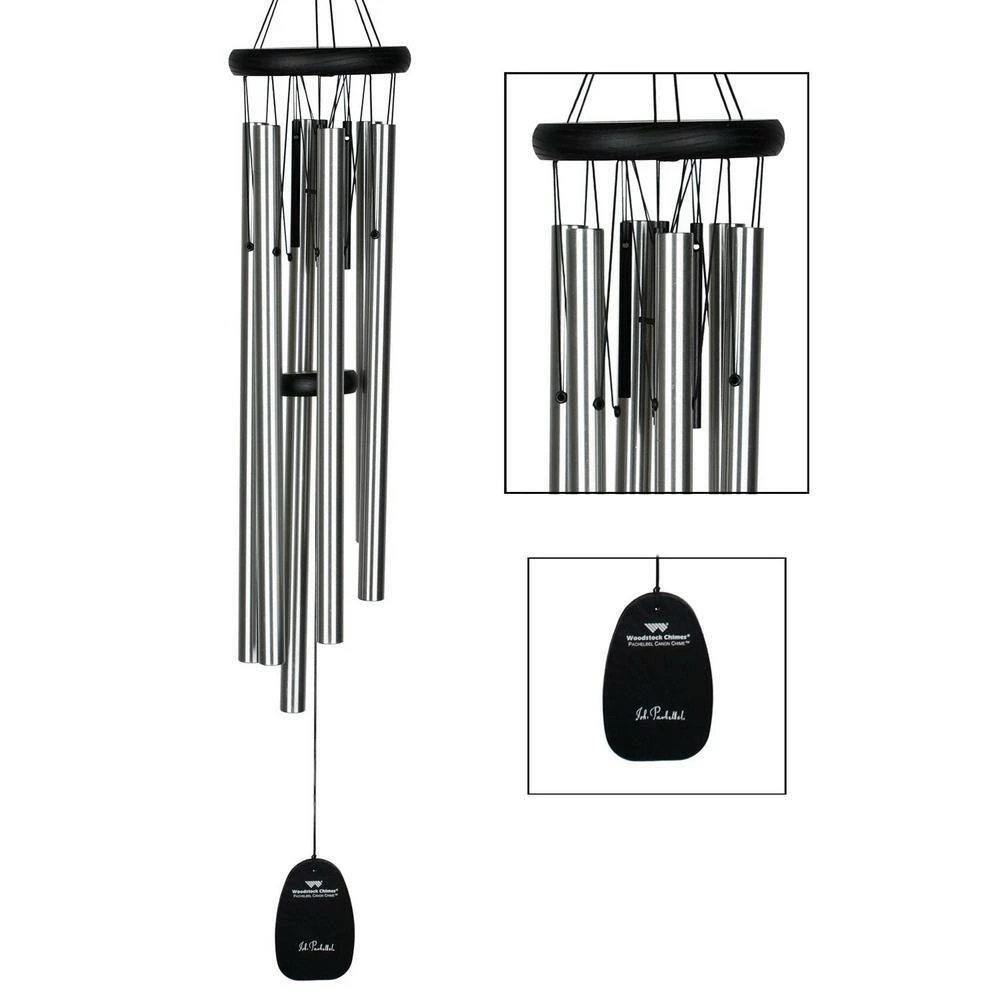 WOODSTOCK CHIMES Signature Collection, Pachelbel Canon Chime, 32 in. Silver Wind Chime PCC