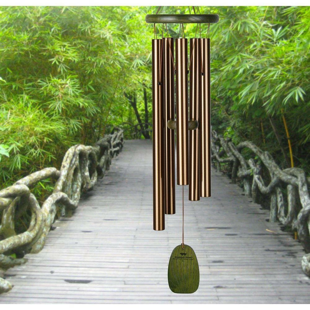 WOODSTOCK CHIMES Signature Collection, Woodstock Rainforest Chime, 25 in. Bali Bronze Wind Chime RFCB - Image 7