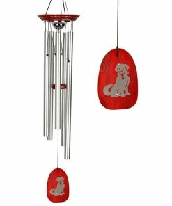 WOODSTOCK CHIMES Signature Woodstock Pet Memorial Chime, 24 in. Dog Silver Wind Chime RMDOG